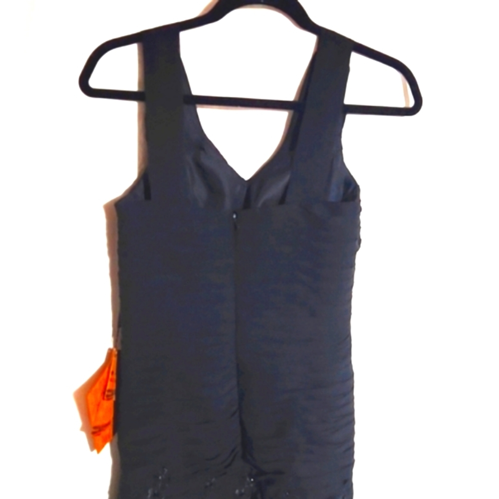 JJ's House Beautiful Black Beaded Ruched Cocktail Dress Custom NEW - Picture 6 of 15